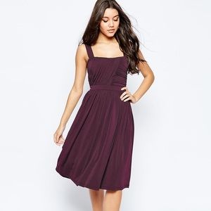 NWT ASOS ruched bust plum dress